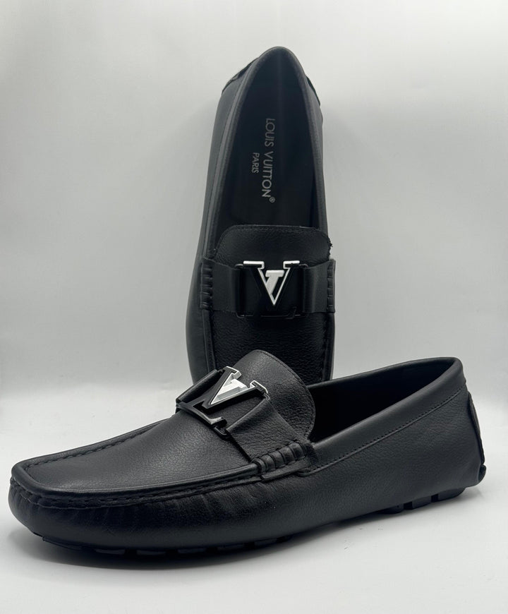 Louis Vuitton Black Leather Moccasins