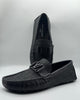 Louis Vuitton Black Damier Graphite Leather Moccasins