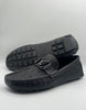 Louis Vuitton Black Damier Graphite Leather Moccasins