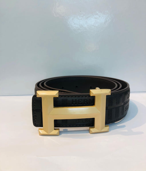 GENUINE BUFFALO LEATHER BLACK SIGNATURE BELT
