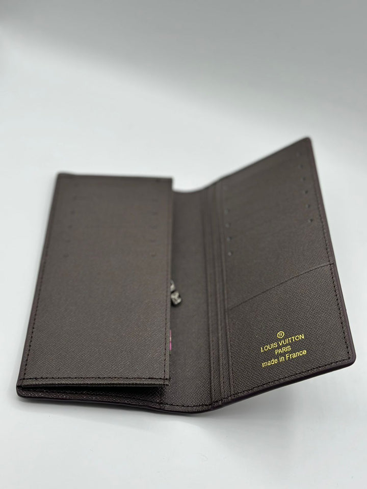 Louis Vuitton Check Printed Leather Long Wallet
