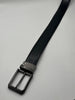 Plane Double Side Buckle Black Leather Belt