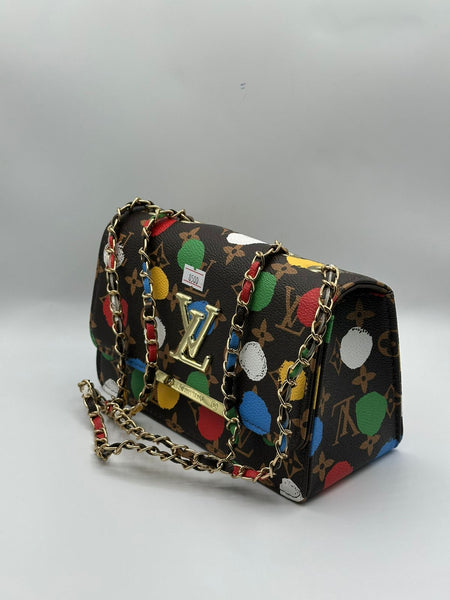 LV All-Over Printed Premium Side Bag With Front Buckle