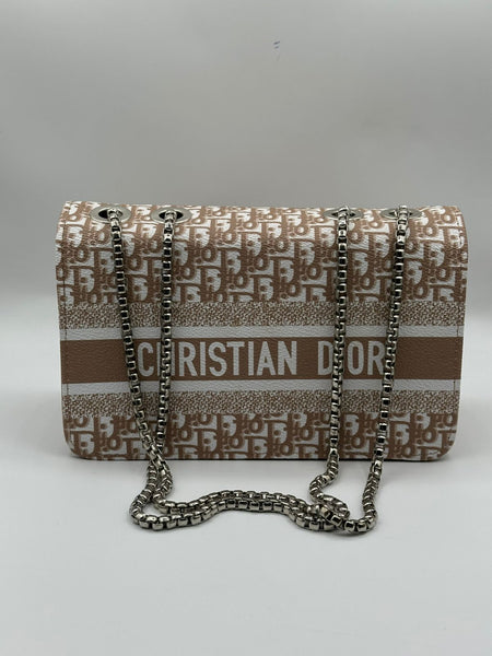 Christian Dior Premium Quality All-Over Printed Brown Side Bag
