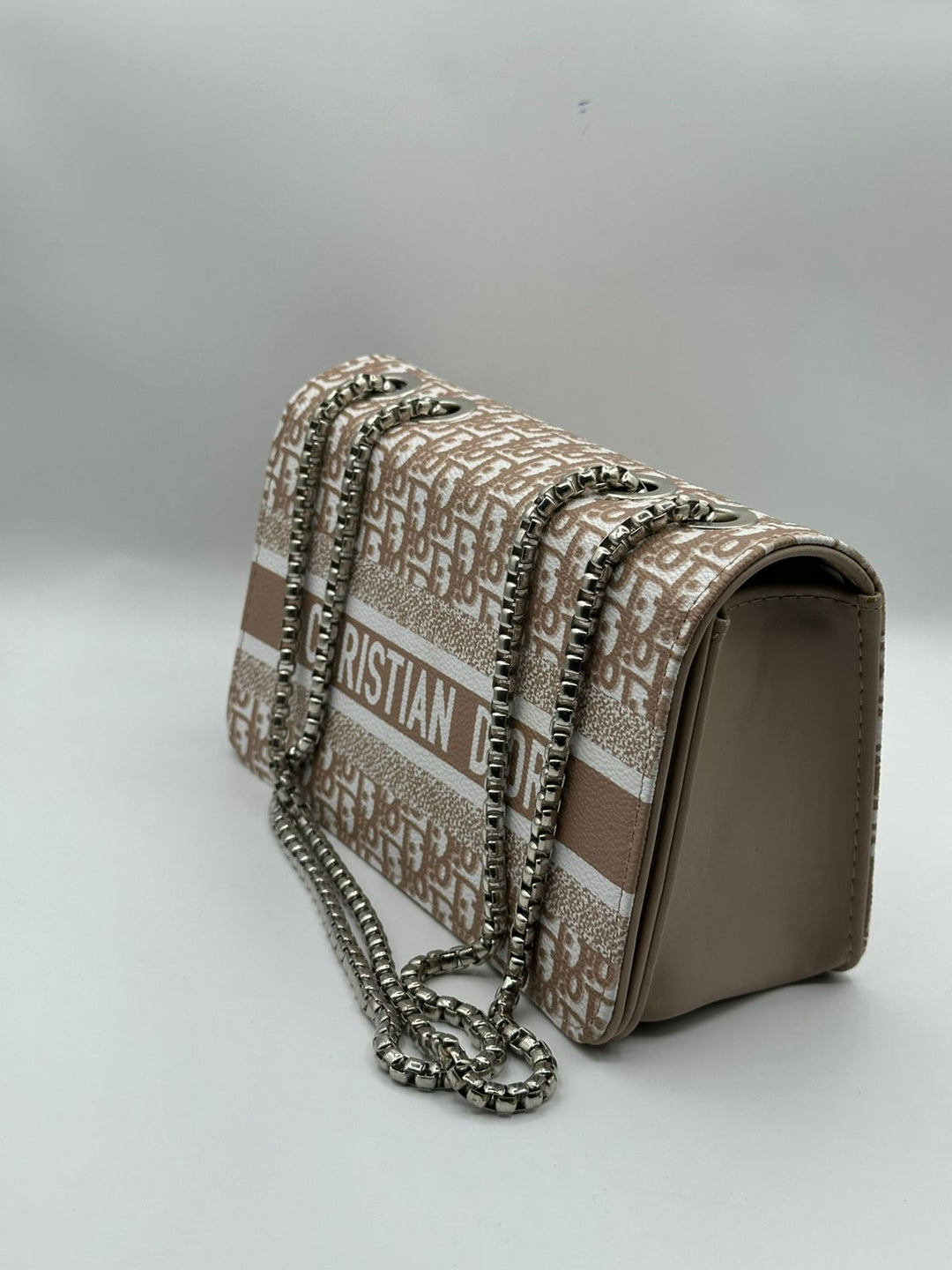 Christian Dior Premium Quality All-Over Printed Brown Side Bag