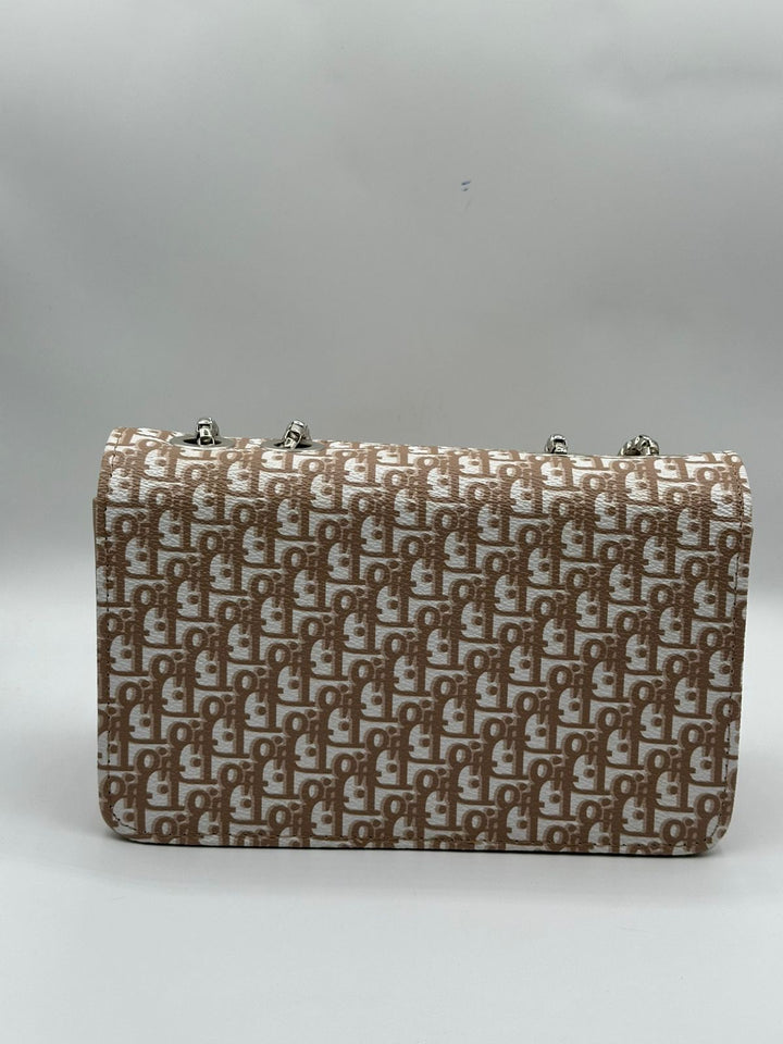 Christian Dior Premium Quality All-Over Printed Brown Side Bag