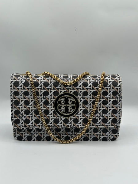 Tory Burch Premium Quality All-Over Printed Ladies Side Bag with Buckle