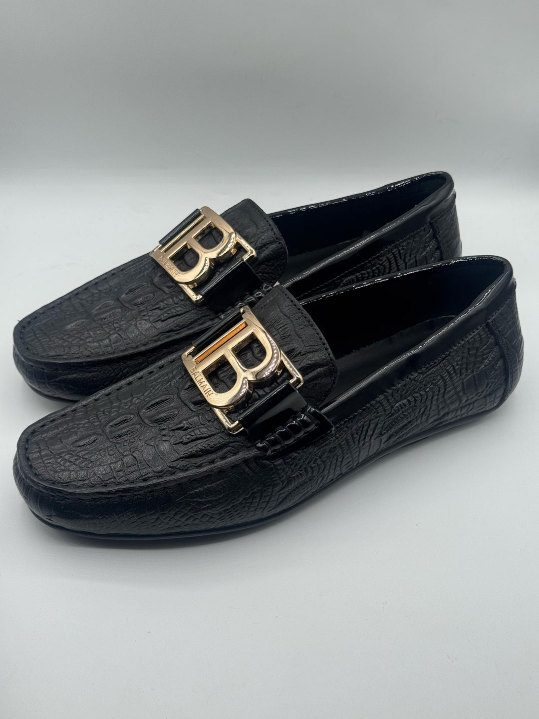 Balmain  High Quality Black Loafer Shoes