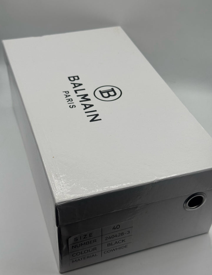Balmain  High Quality Black Loafer Shoes