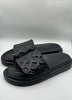 LV Premium Quality Medicated Black Slipper