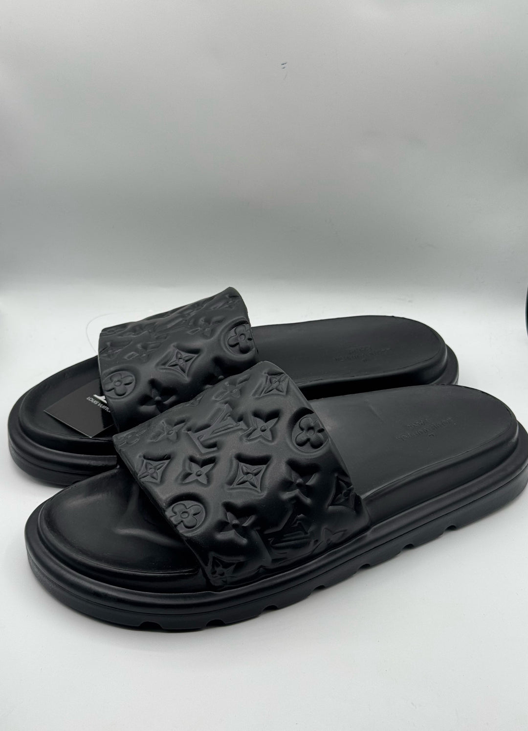LV Premium Quality Medicated Black Slipper