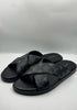 LV Black High Quality Printed Leather slipper
