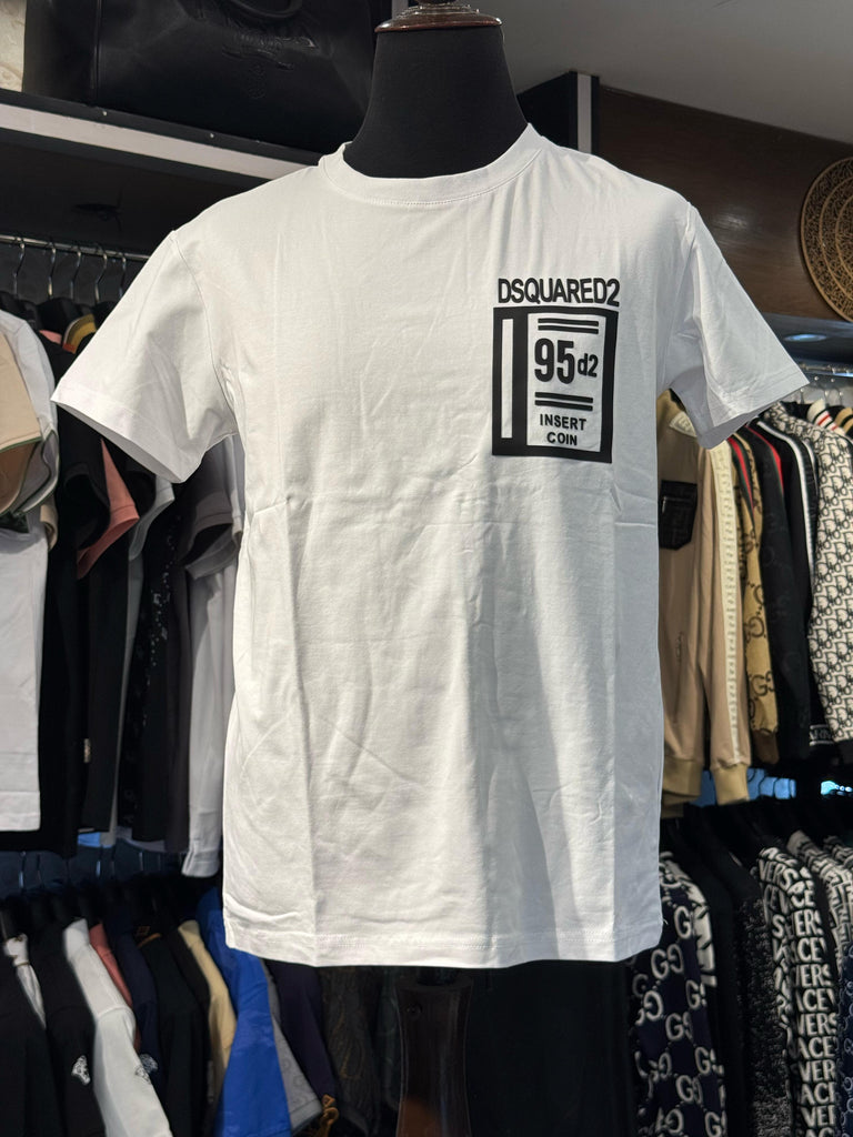 DSQUARED2 White Soft Cotton Printed Round Neck T-Shirt