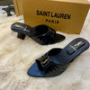 Premium Quality YSL Women Heels Black Sandals