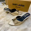 Premium Quality YSL Women Heels Golden Sandals