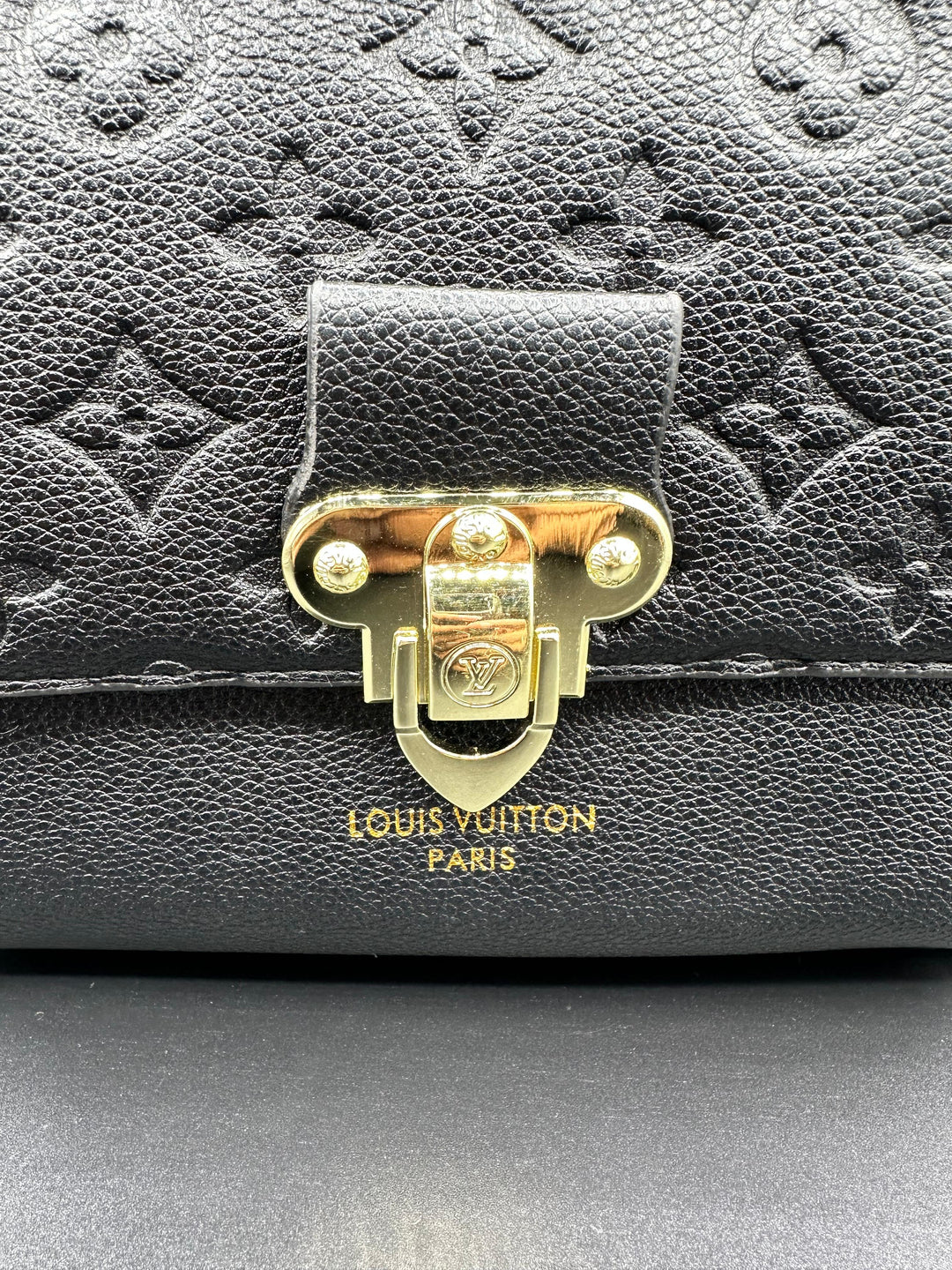 Louis Vuitton Vavin PM Shoulder Bag in Midnight Black Empreinte Leather