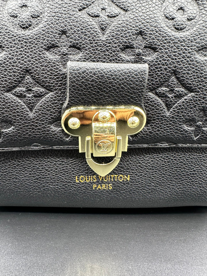Louis Vuitton Vavin PM Shoulder Bag in Midnight Black Empreinte Leather