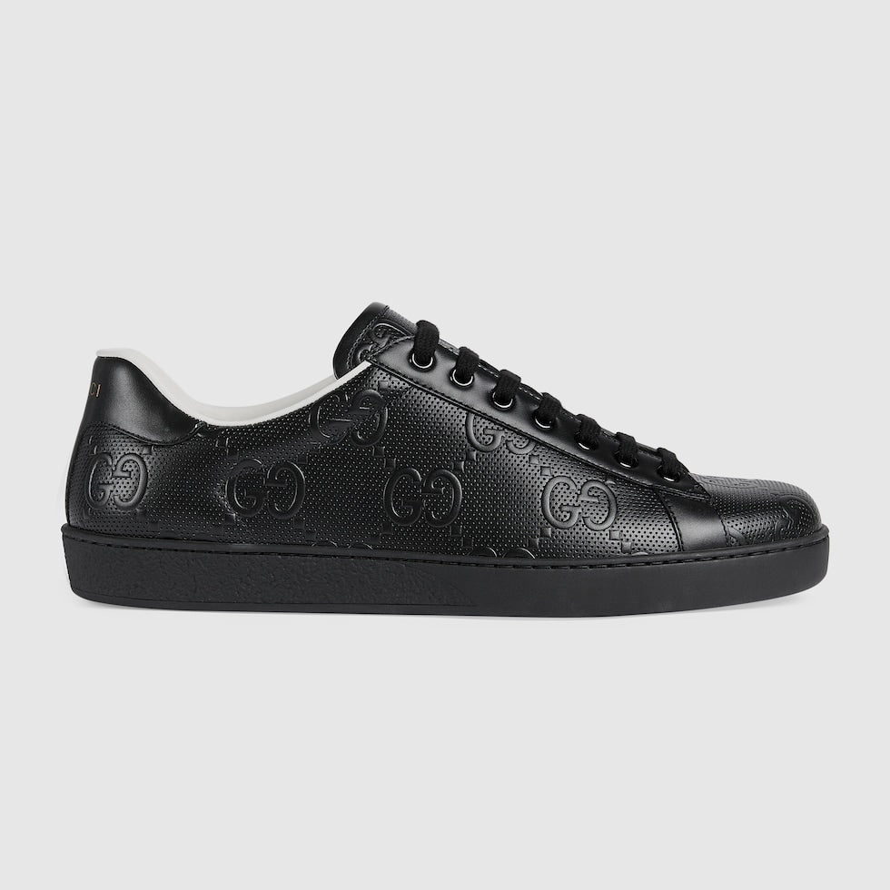 Gucci-Inspired All-Black Perforated Sneakers – Luxury Street Edition