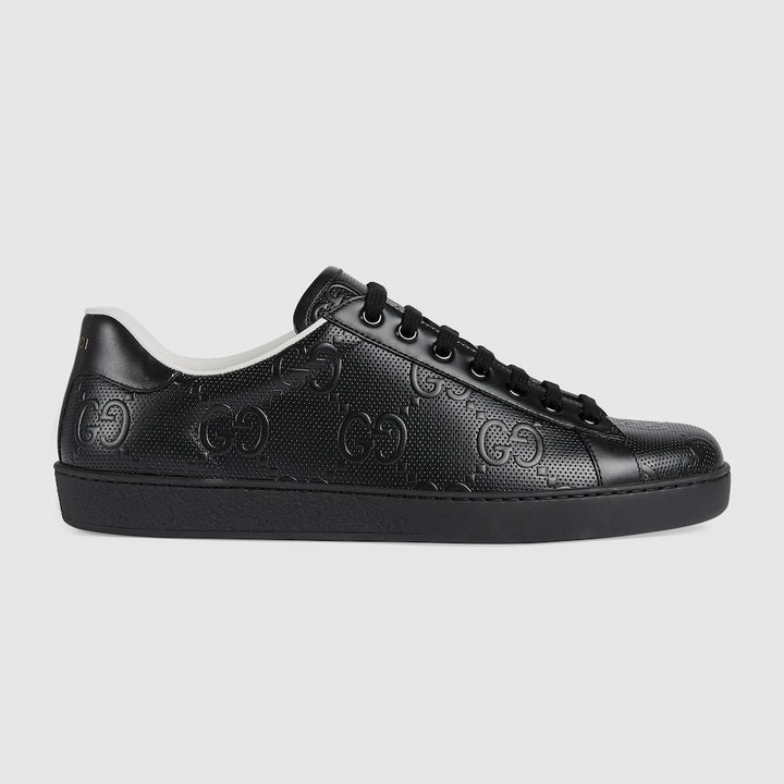 Gucci-Inspired All-Black Perforated Sneakers – Luxury Street Edition