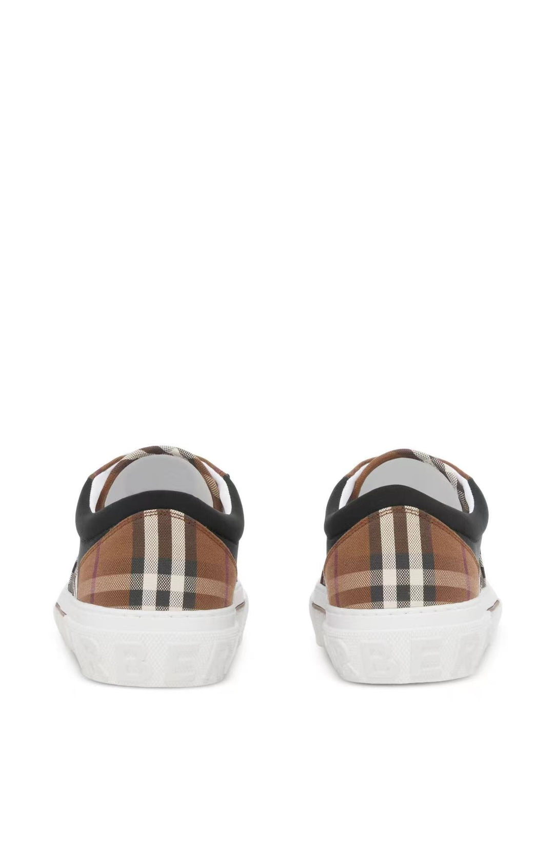 Burberry Premium White, Apricot & Brown Low-Top Sneakers