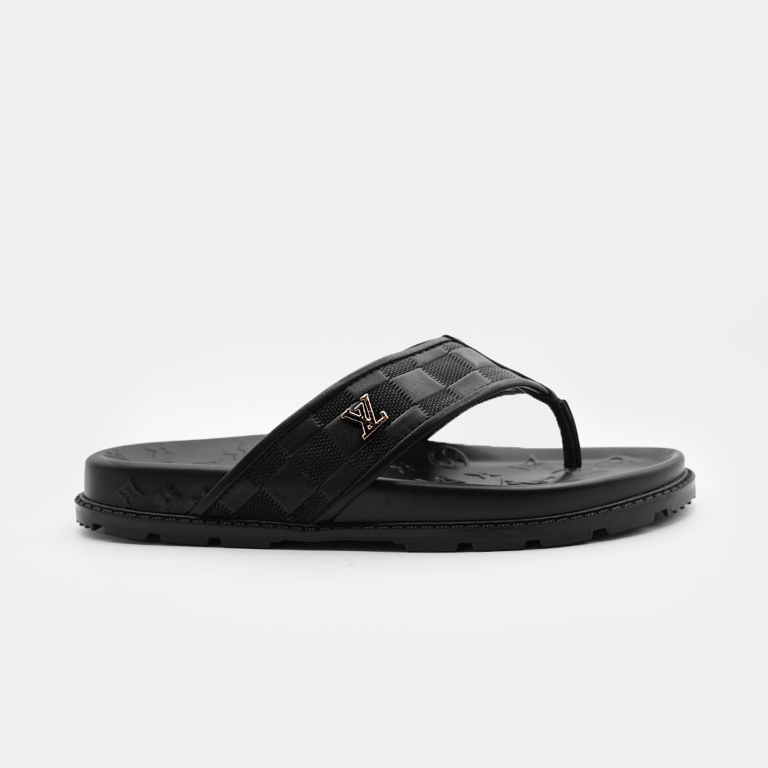 02_b1c73985-1da7-4e05-a837-00629c04ad1b LV Black Premium Quality Leather Slipper - Image 3