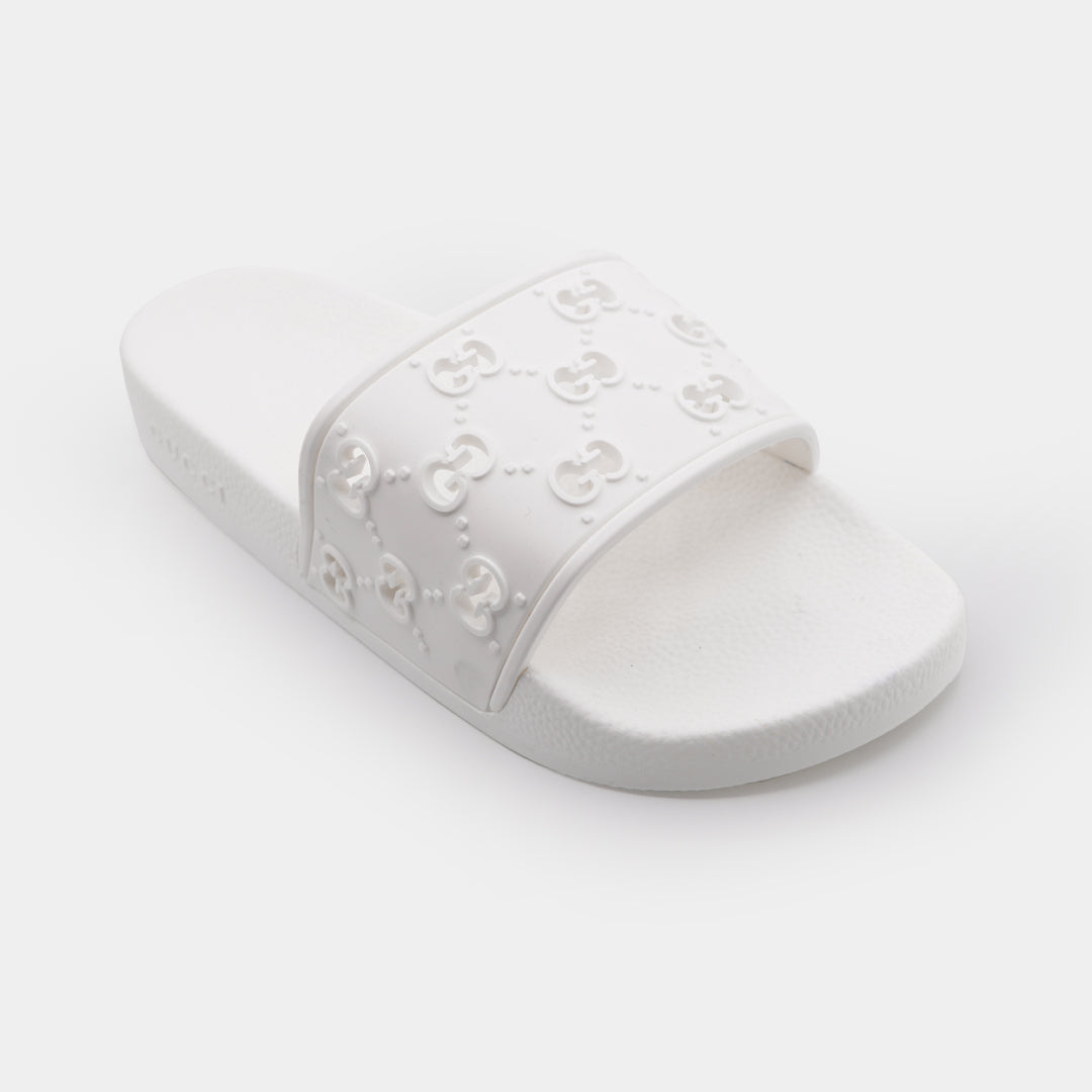 gucci all over logo embellished premium quality white medicated soft slipper gucci all over logo embellished premium quality white medicated soft slipper