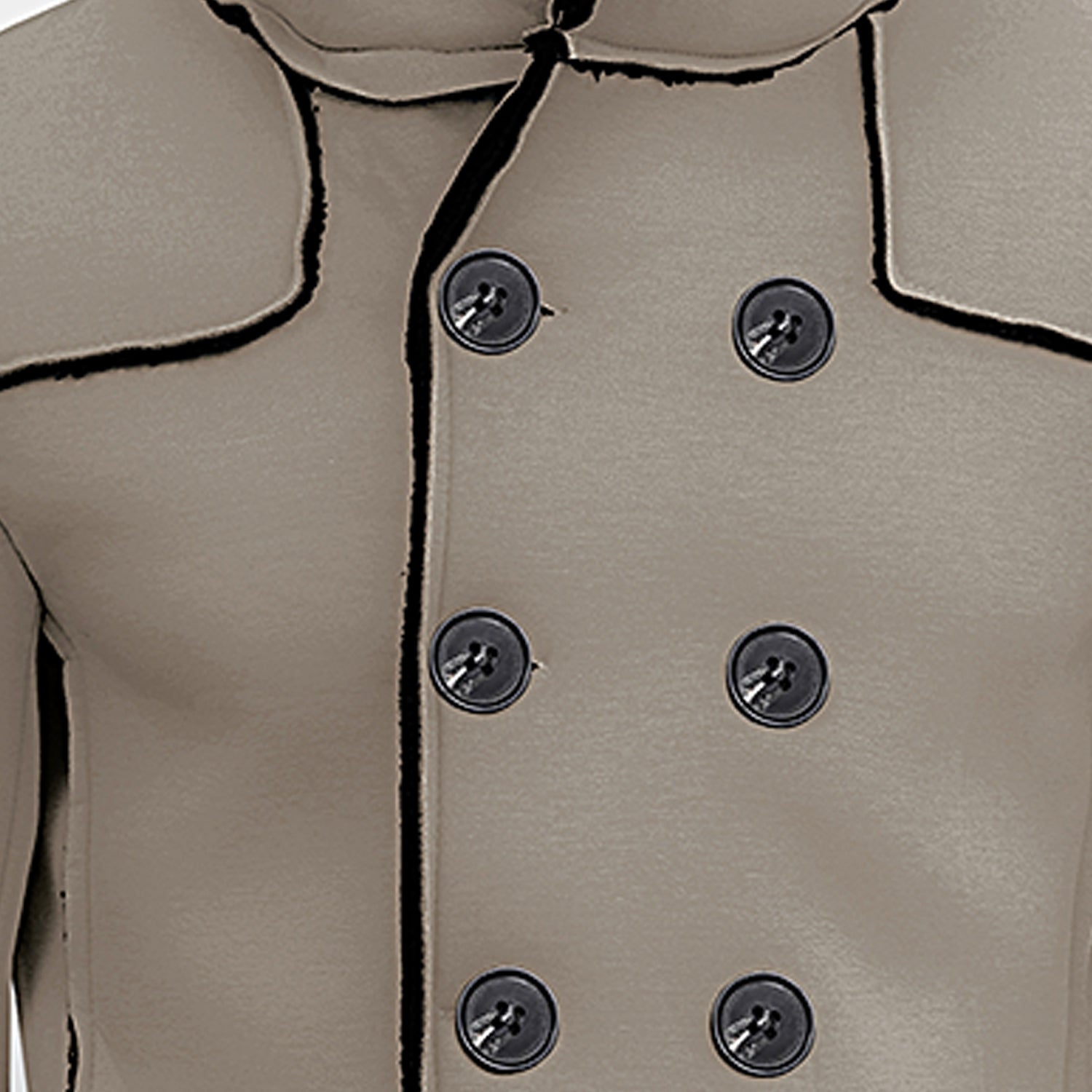 04-3 Premium Quality italian Breasted Slim Fit Winter Hooded Jacket - Image 3