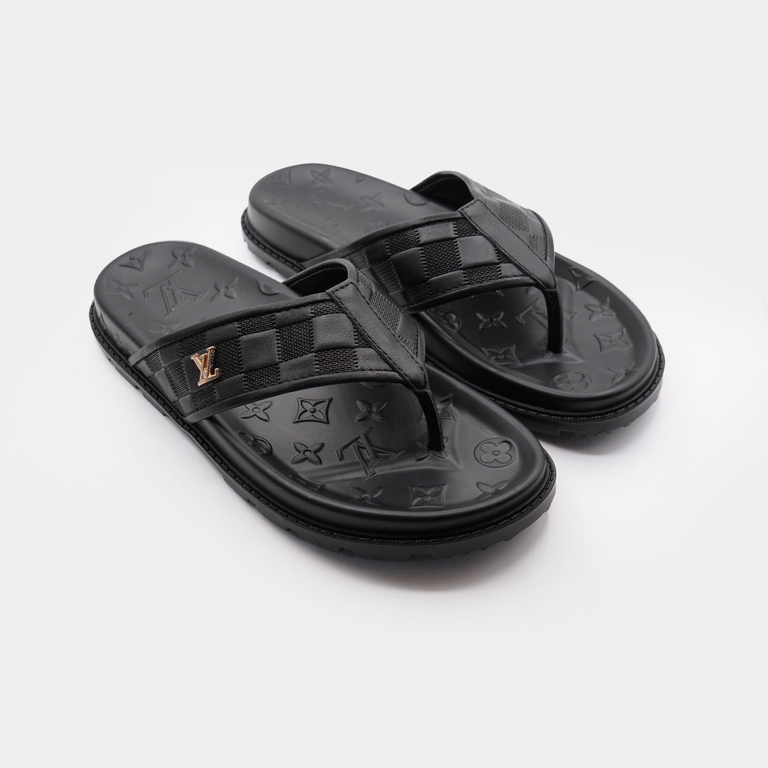 04_8b6b4daf-6e0b-46f4-ae00-62f3d0db1fc3 LV Black Premium Quality Leather Slipper