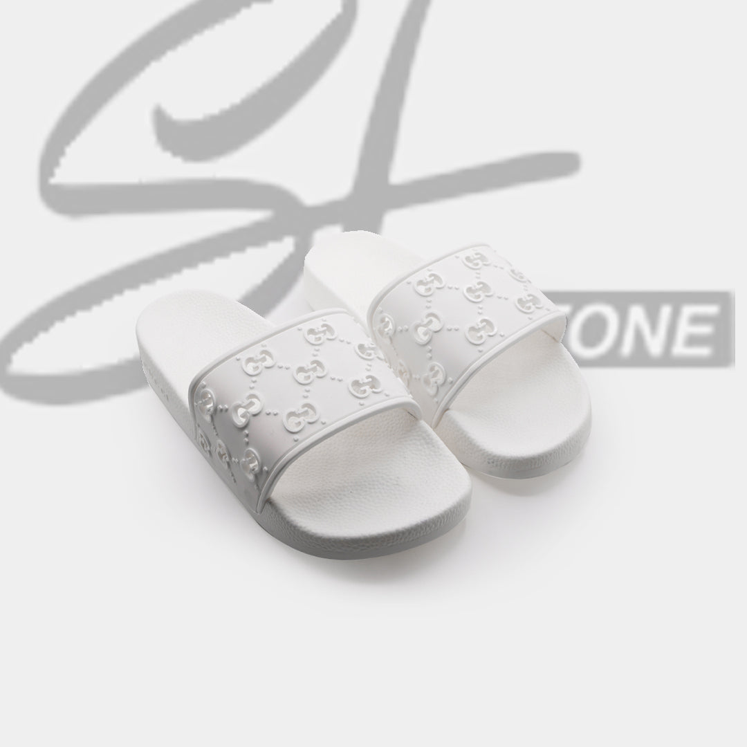 gucci all over logo embellished premium quality white medicated soft slipper gucci all over logo embellished premium quality white medicated soft slipper