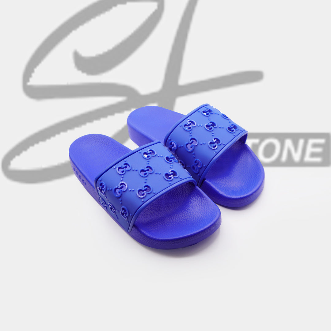 gucci all over logo embellished premium quality blue medicated soft slipper gucci all over logo embellished premium quality blue medicated soft slipper