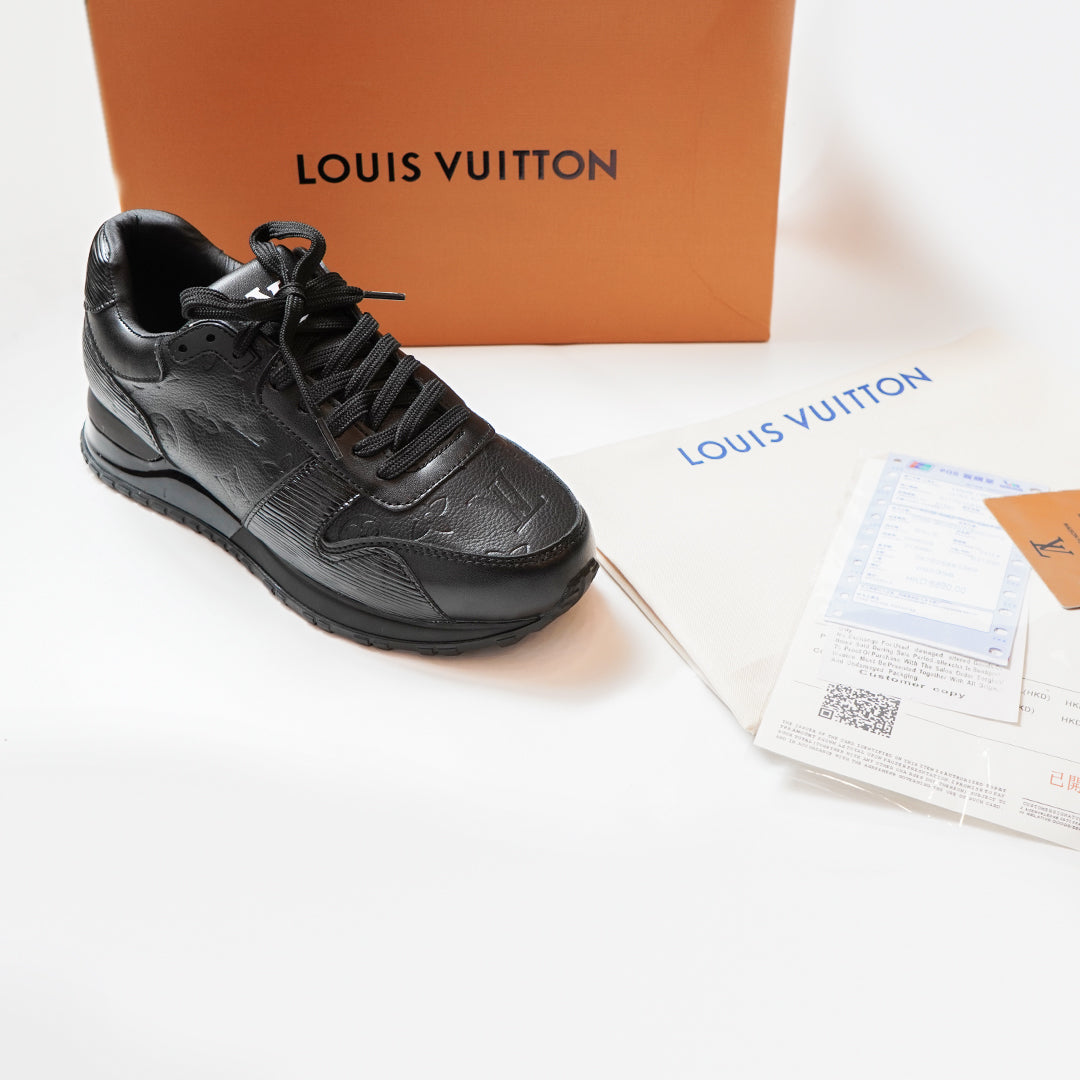 louis vuitton premium quality black leather run away low top sneakers louis vuitton premium quality black leather run away low top sneakers
