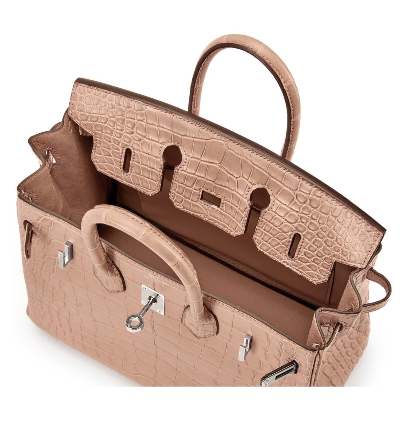 3c81e322-727f-4fbf-adbf-7ff7aca8335d Rare Rose Tea Hermès Birkin Exotic Leather Collector’s Item - Image 5