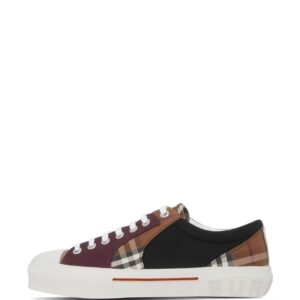burberry premium white, apricot & brown low top sneakers