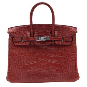 hermès birkin rouge braise crimson red crocodile leather bag