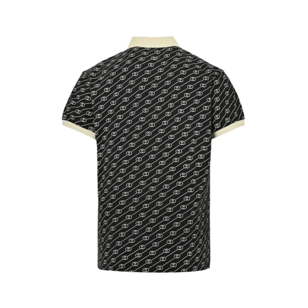 gucci black gg pattern polo shirt gucci black gg pattern polo shirt
