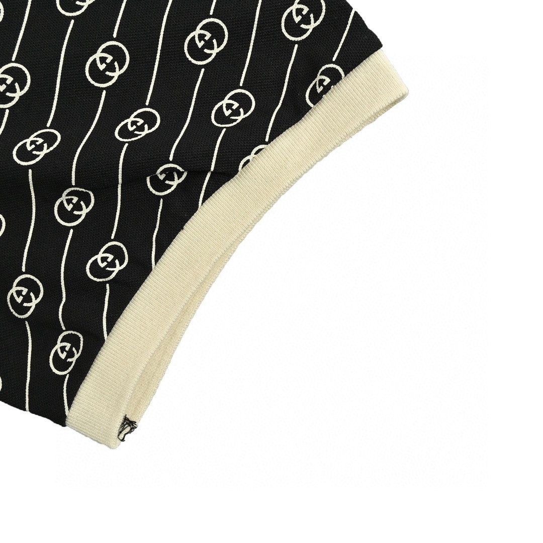 gucci black gg pattern polo shirt gucci black gg pattern polo shirt