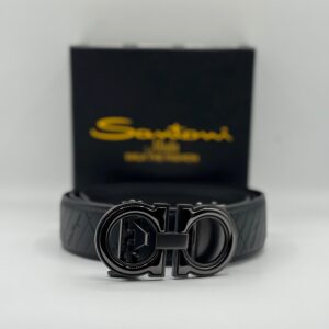 ferragamo inspired black leather belt – premium edition
