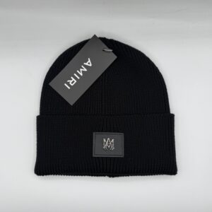 amiri black knitted beanie – premium winter cap