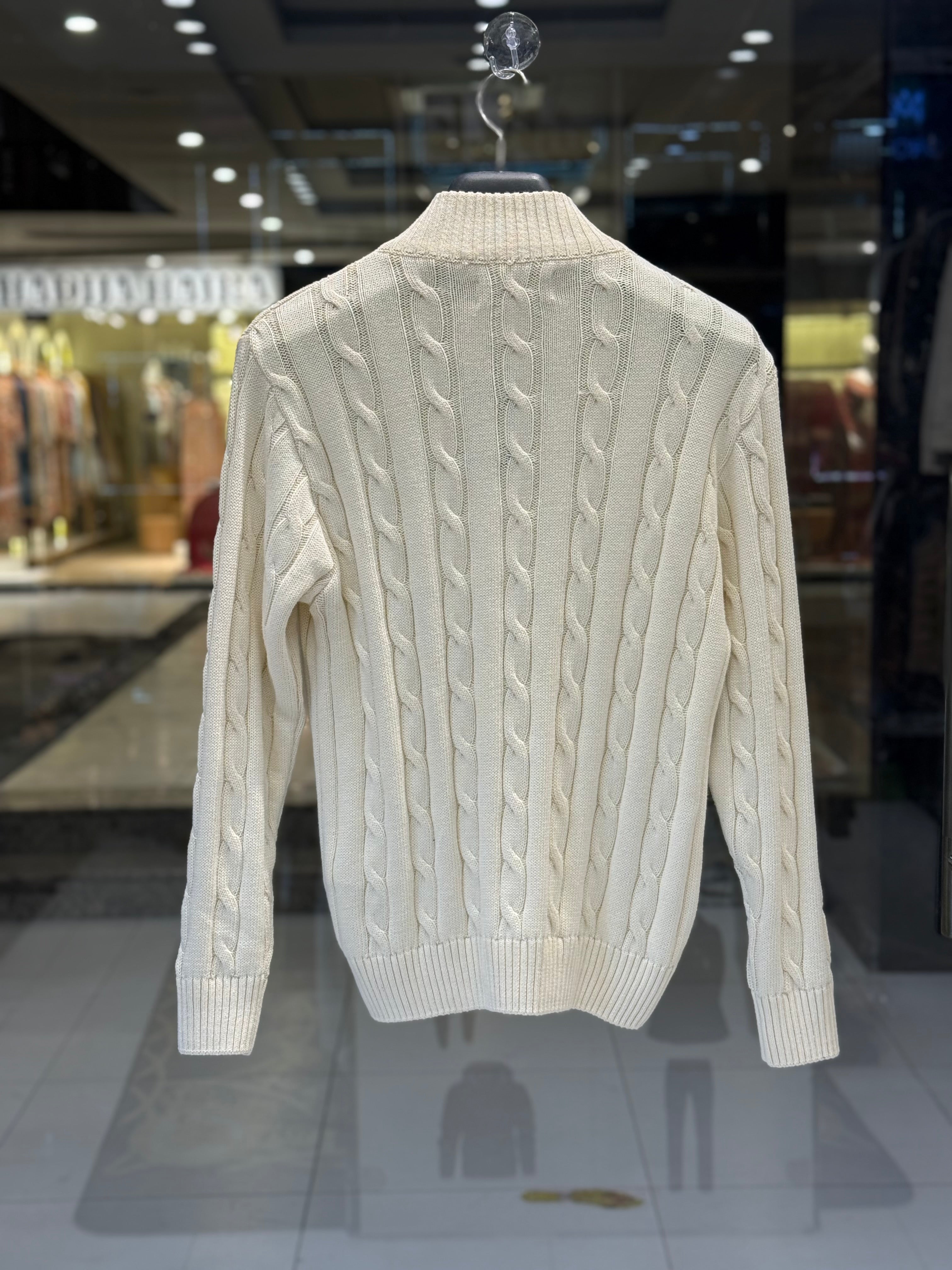 IMG_0517 Men’s Premium Cable-Knit Half Zip Sweater - Image 4