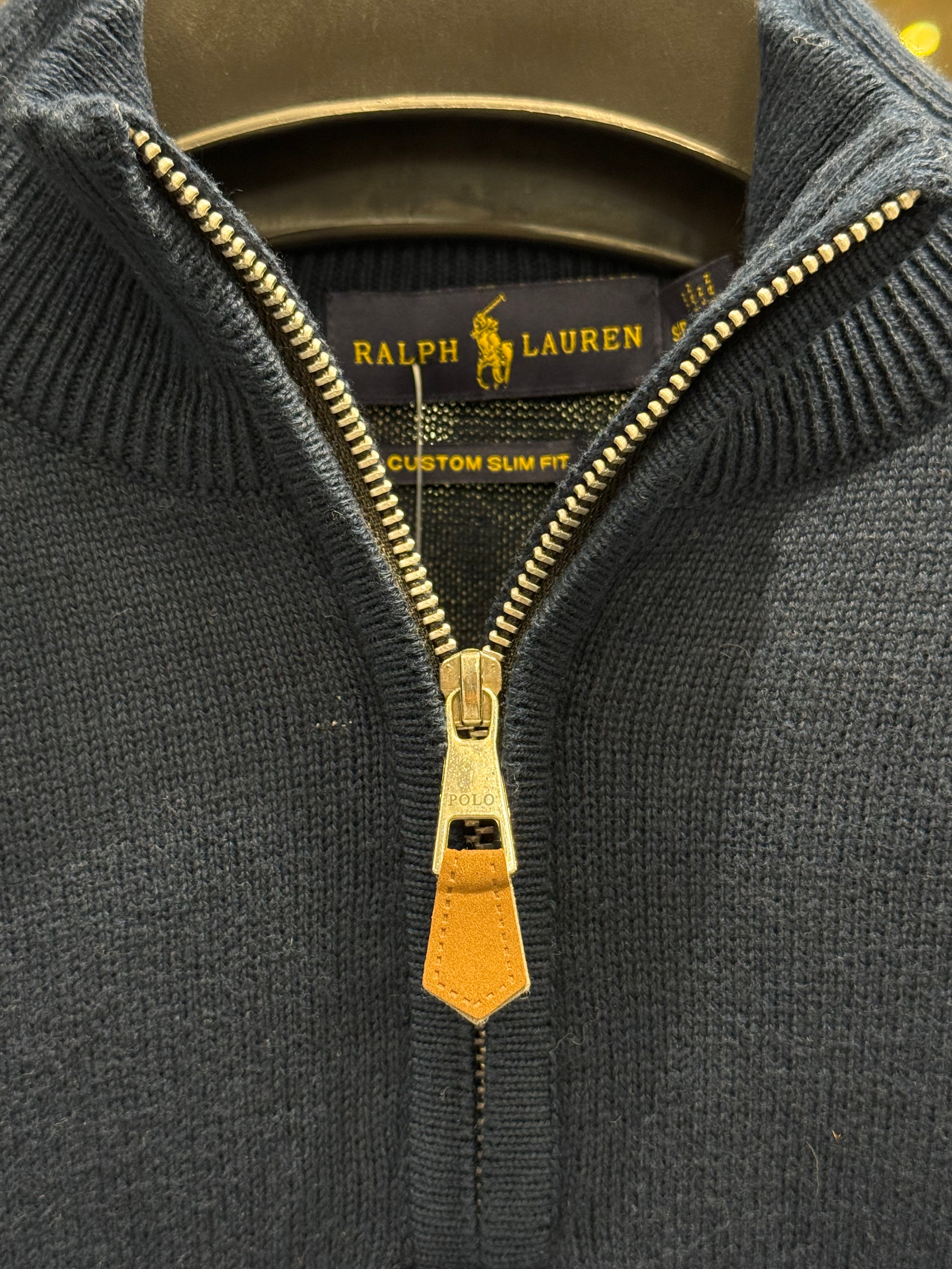 IMG_0553 Premium Men's Navy Blue Half-Zip Pullover - Image 2