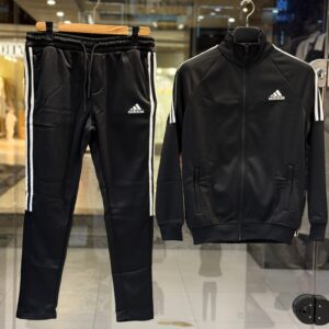 adidas black full tracksuit for men