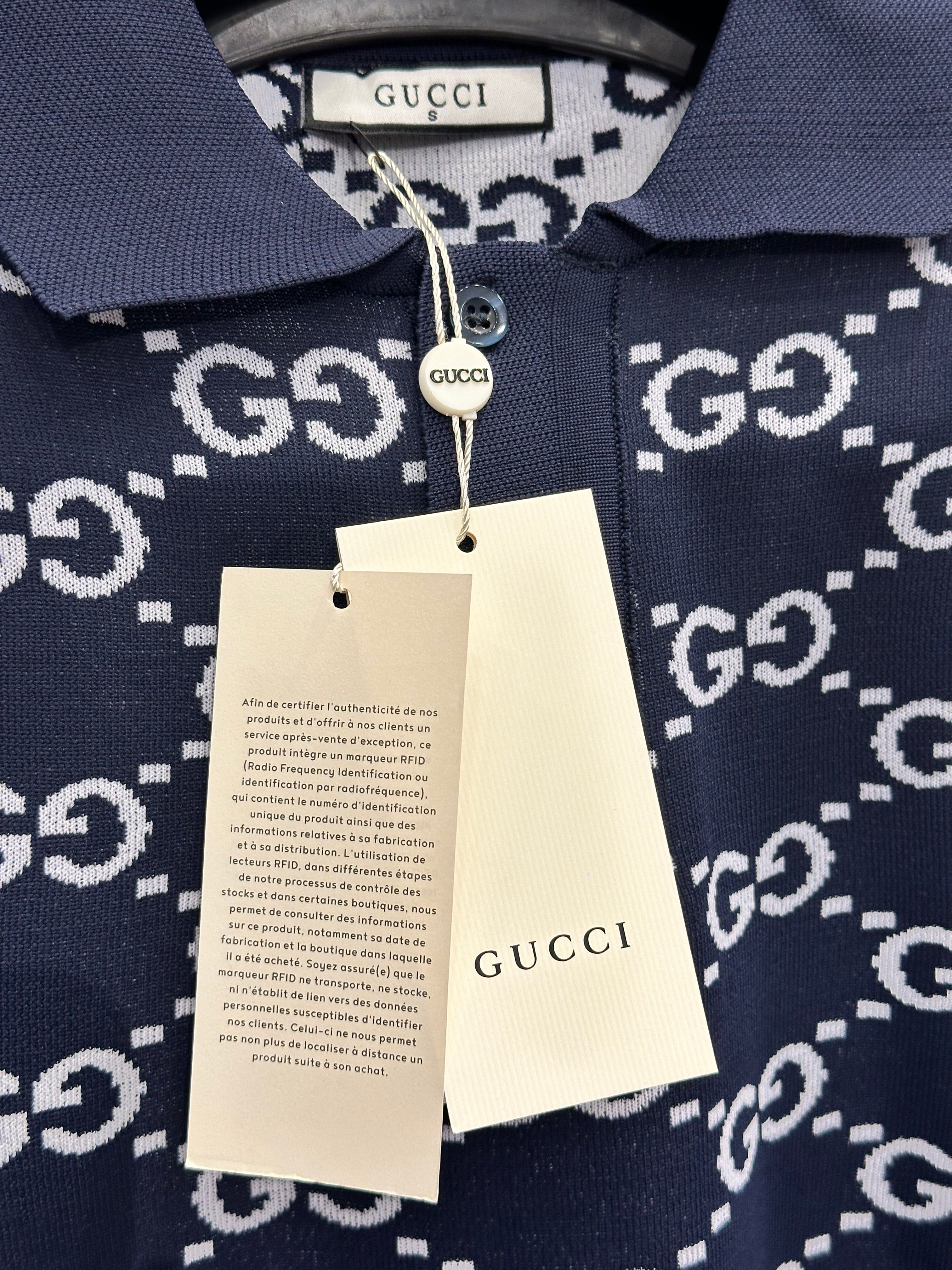 gucci men's navy blue gg monogram knit polo shirt gucci men's navy blue gg monogram knit polo shirt