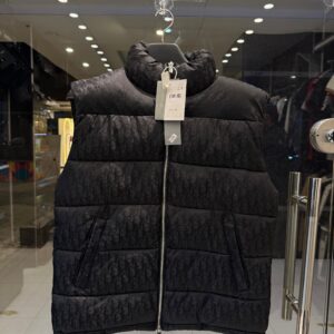Luxury Dior Black Oblique Puffer Vest