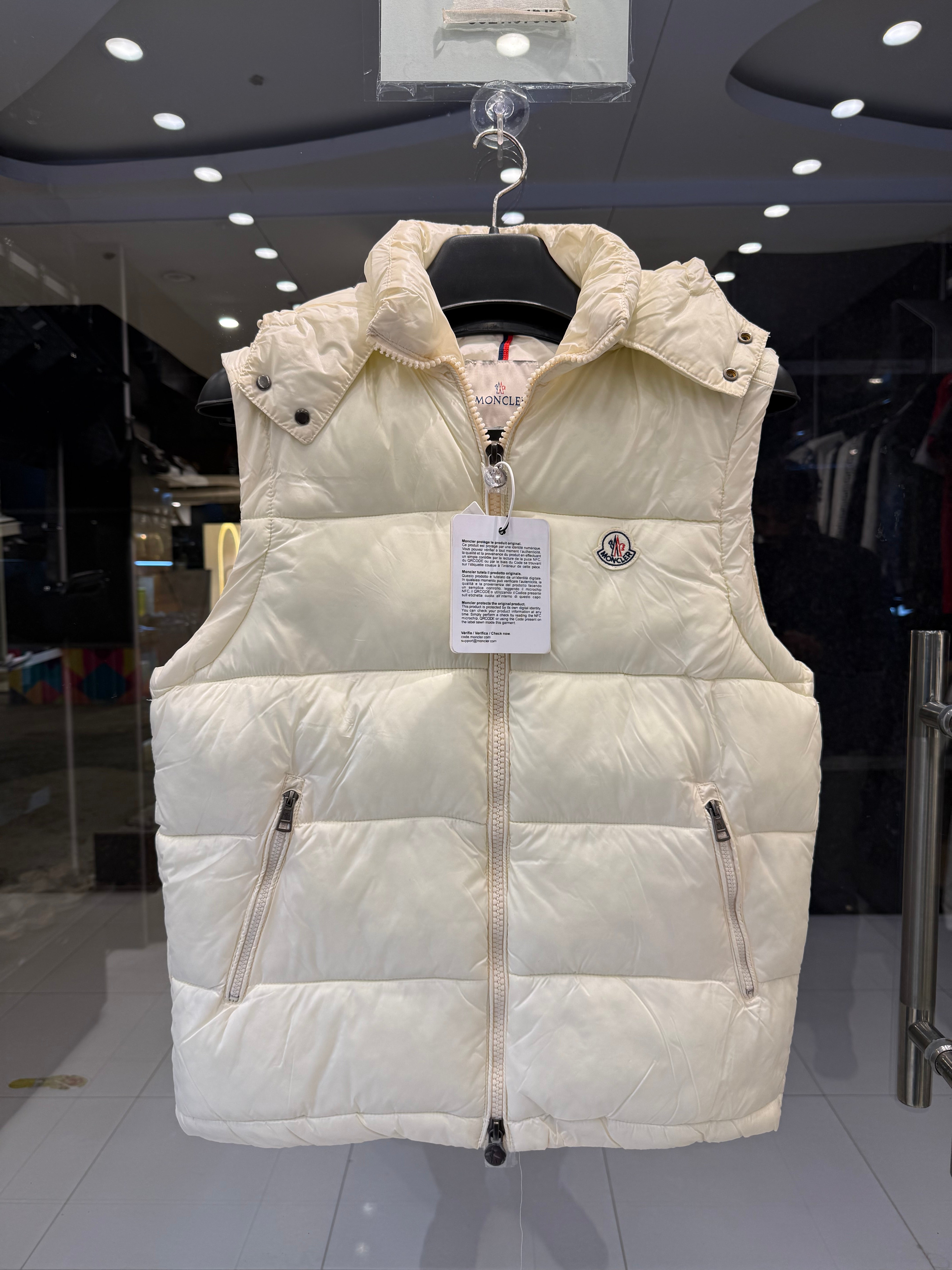IMG_0814 Premium Moncler Ivory Cream Puffer Vest