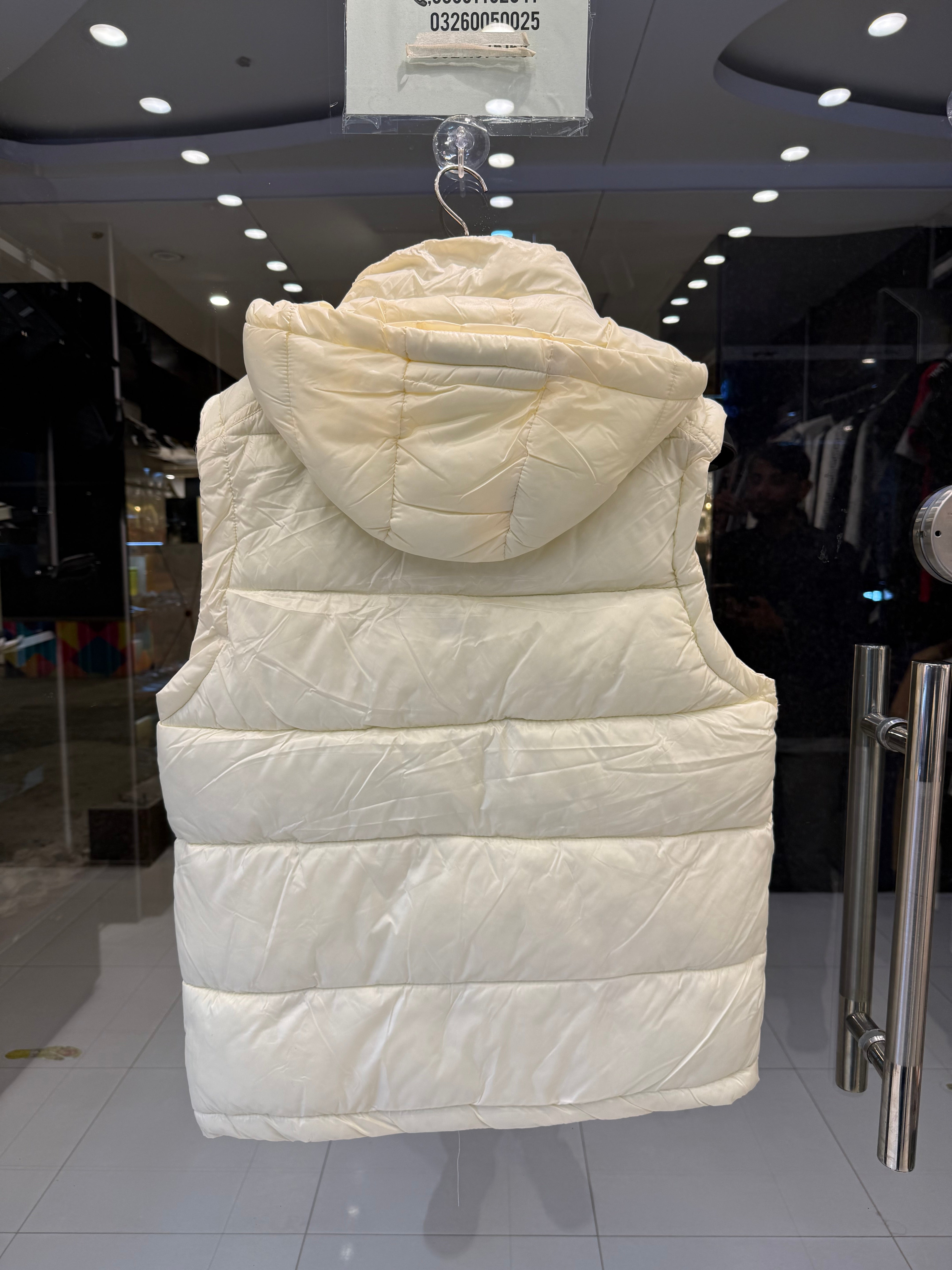 IMG_0818 Premium Moncler Ivory Cream Puffer Vest - Image 2