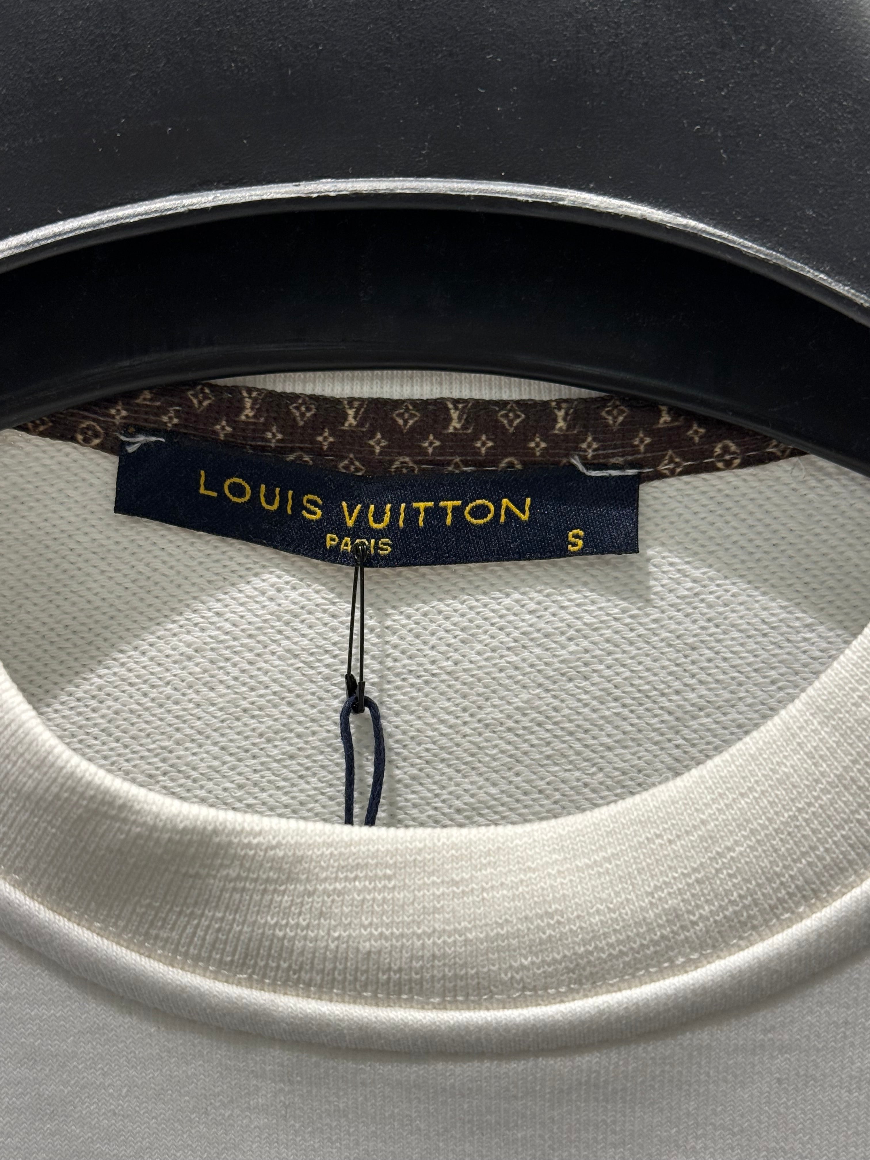 IMG_0953 LV-inspired Premium White Sweatshirt - Image 4