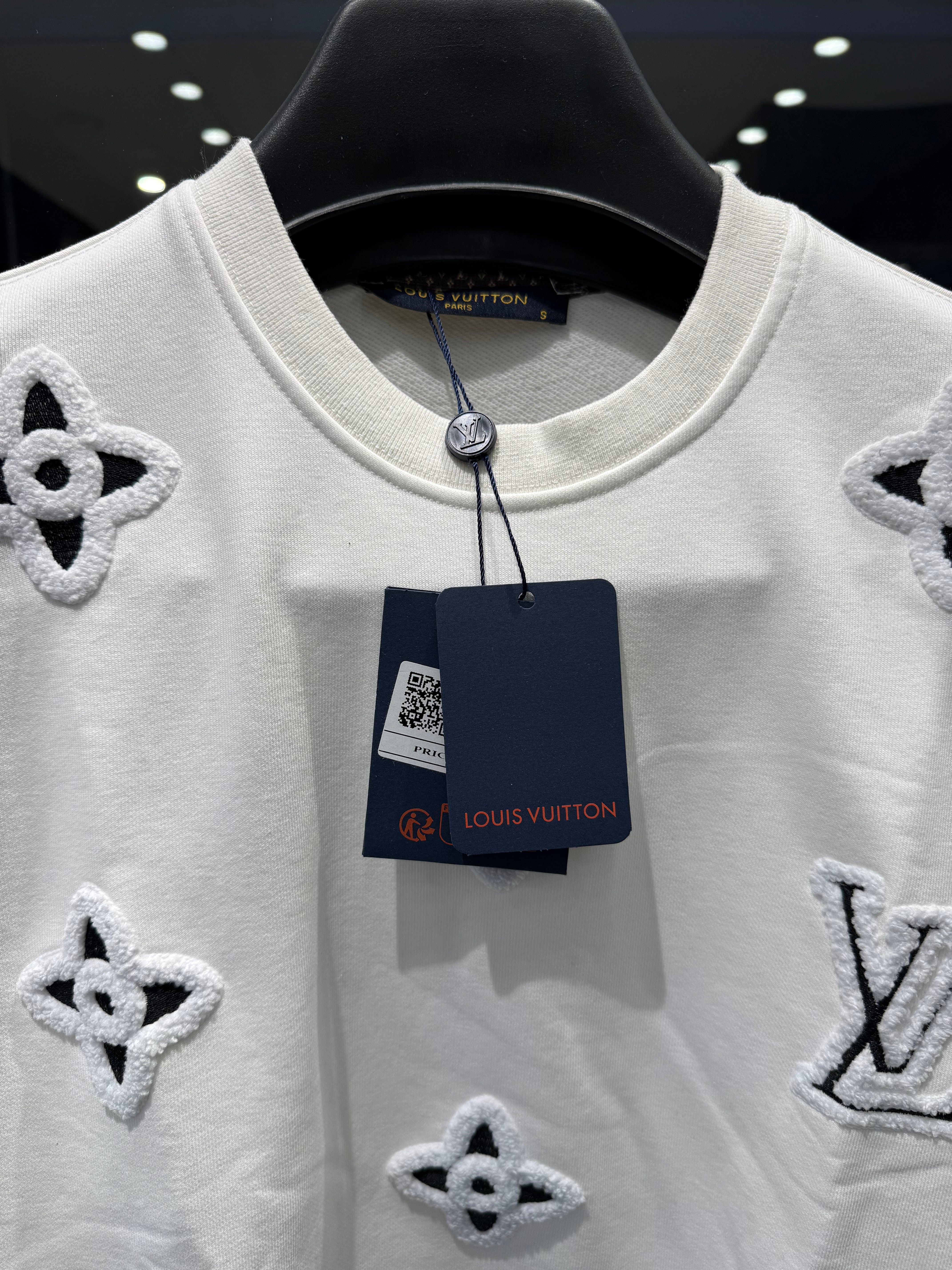 IMG_0960 LV-inspired Premium White Sweatshirt - Image 2