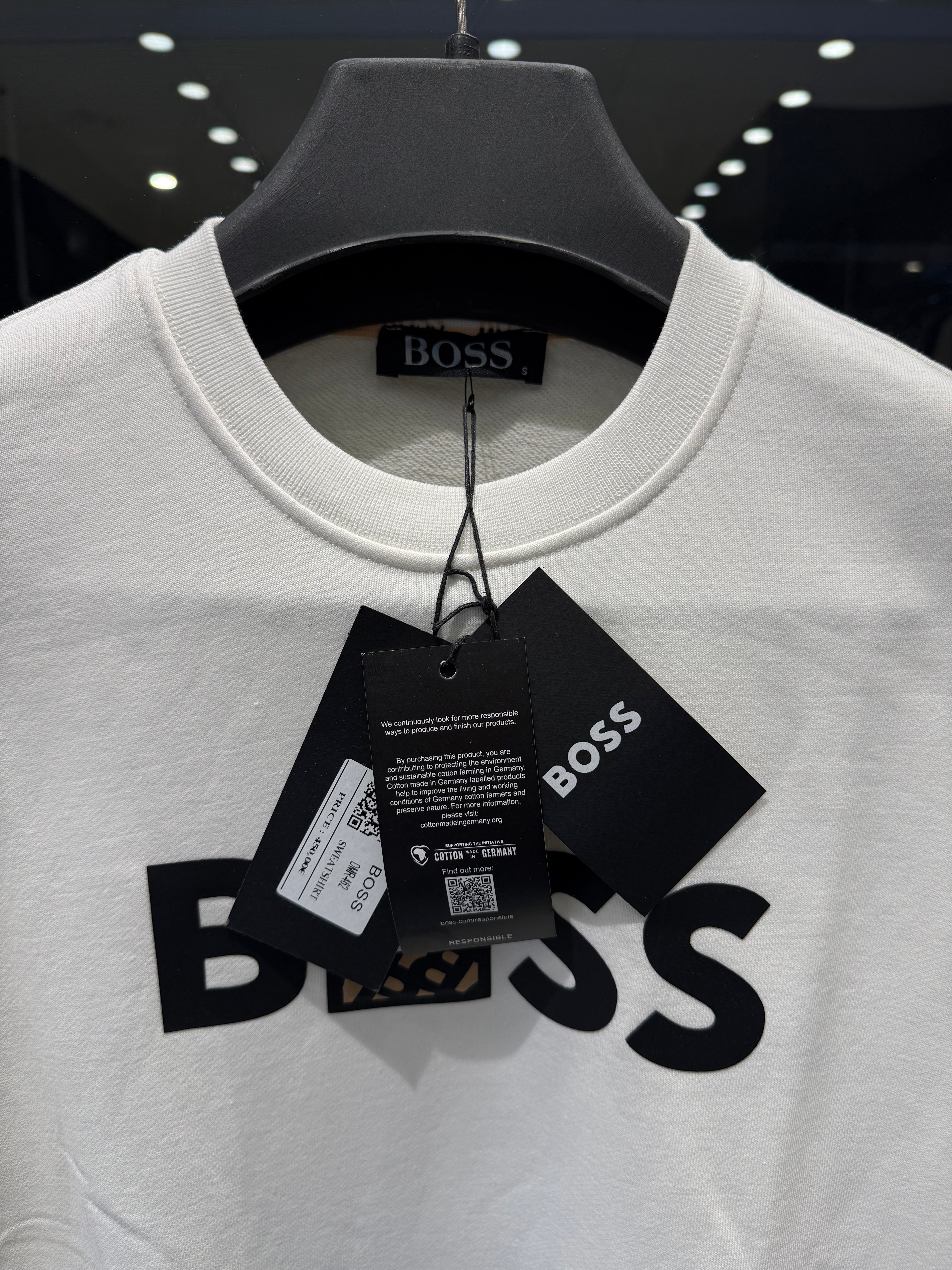 boss inspired minimalist white sweatshirt boss inspired minimalist white sweatshirt