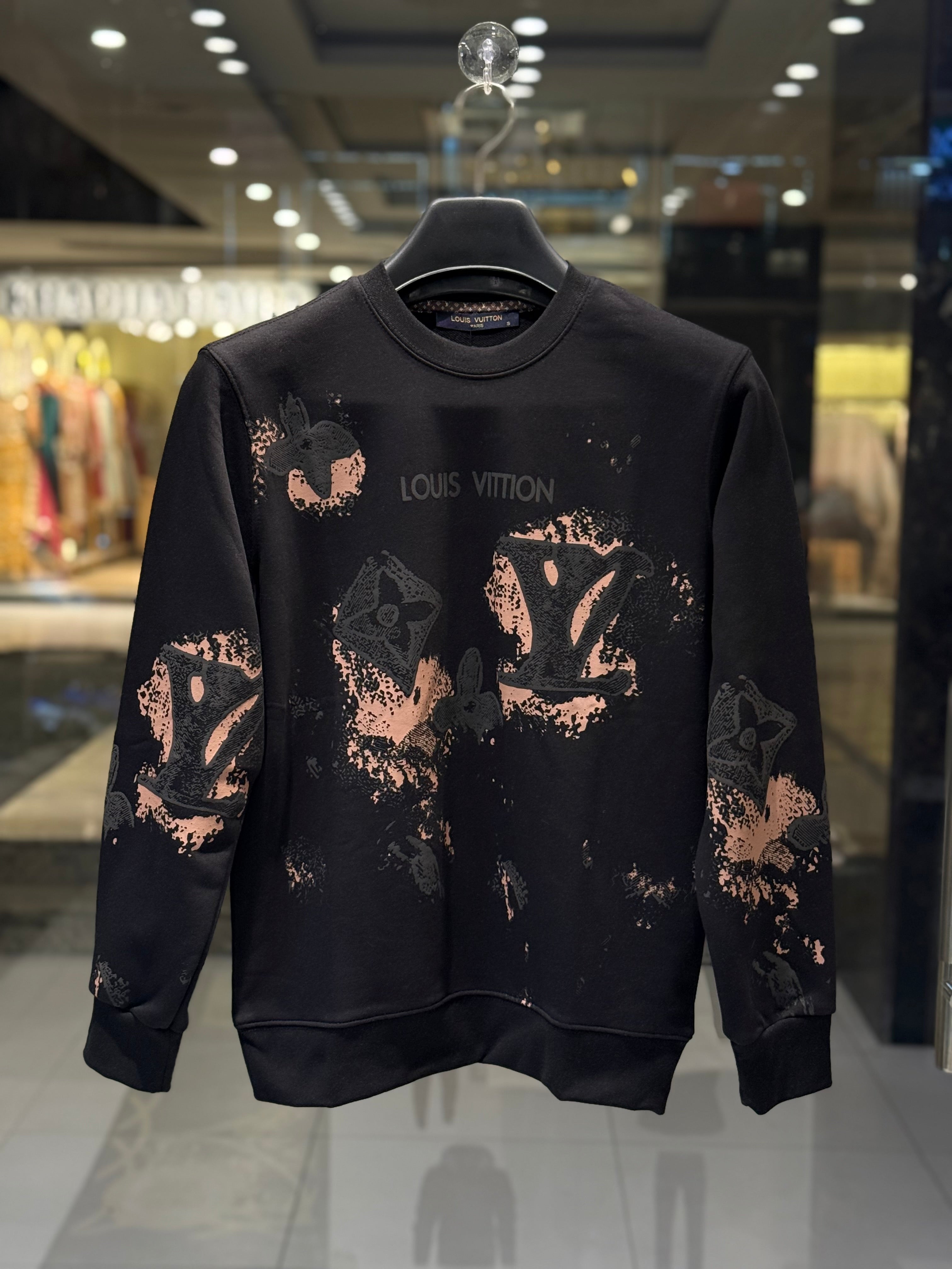 IMG_0977-1 LV-inspired Artistic Black Sweatshirt