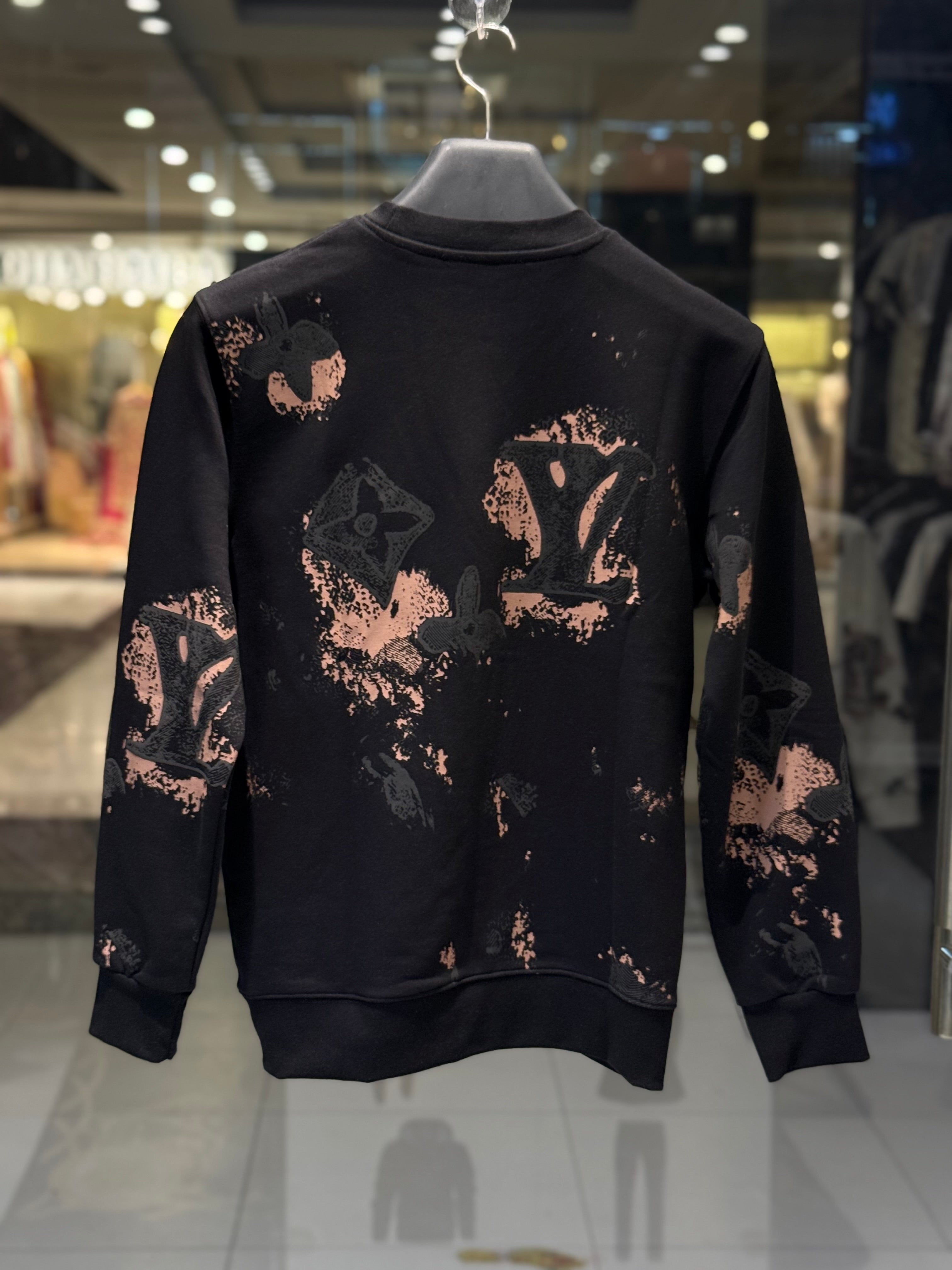 IMG_0983 LV-inspired Artistic Black Sweatshirt - Image 2